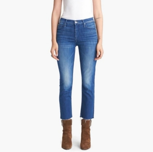 MOTHER Squeeze It The Mid-Rise Dazzler Crop Fray 27 - Picture 2 of 11